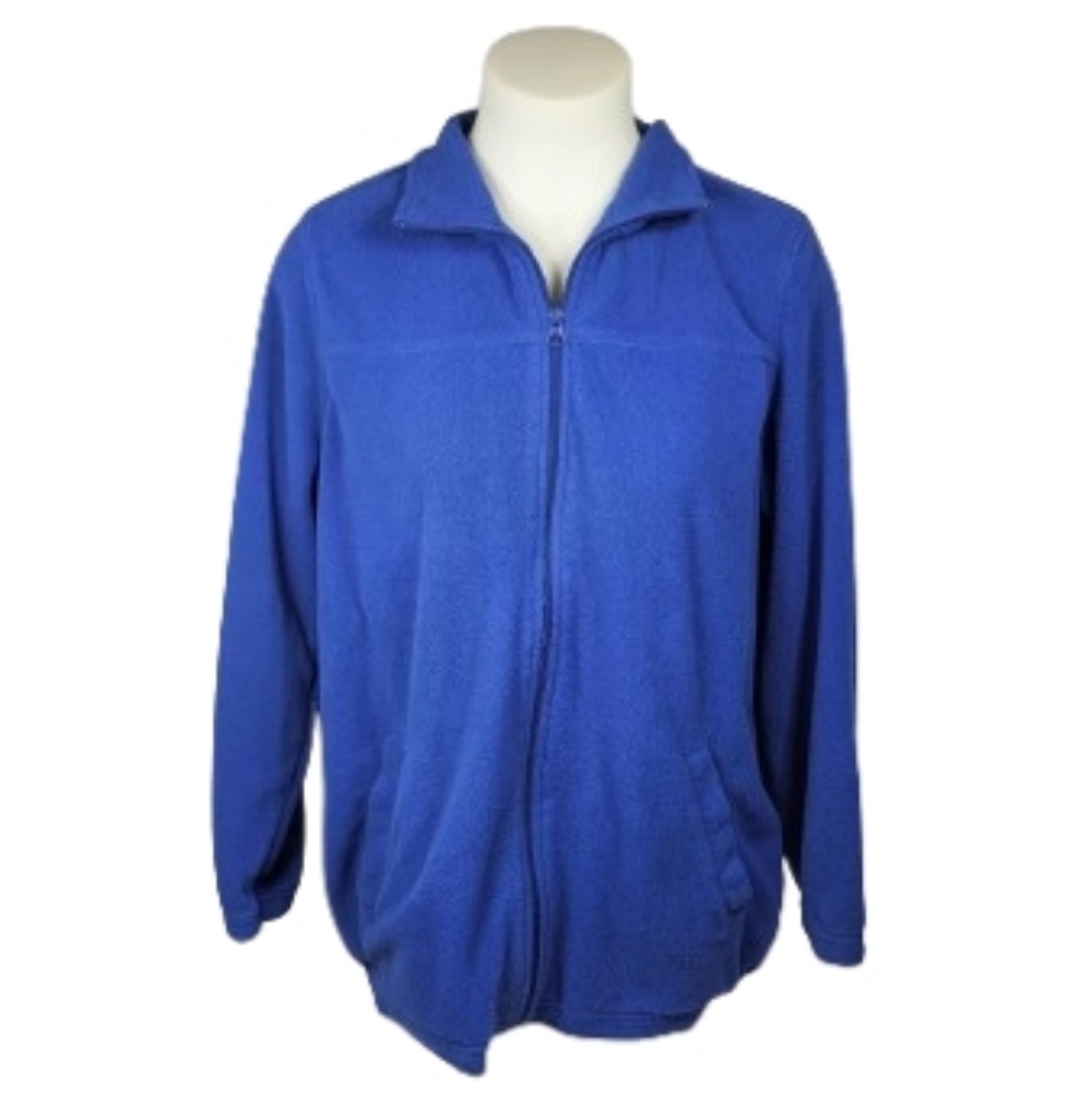 Tudor Court Blue Full-Zip Fleece Jacket Sz Lg